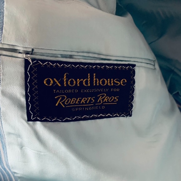 Vintage 1960s Oxford House Suit Jacket Blazer Blue/White Pinstripe Amalgamated - Picture 7 of 11